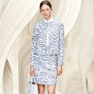 Hugo Boss Jamonia Jacket in Ivory Gray Zenra jacquard animal print